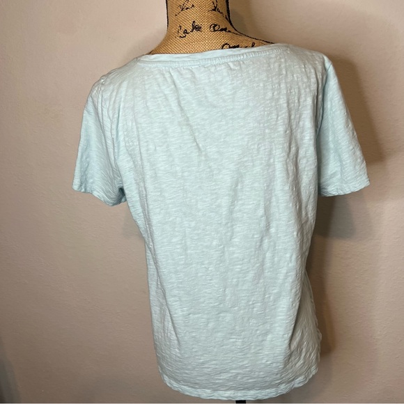 Talbots Happiness embroidered Mint Green T-sheet top Large Petite - Picture 5 of 9